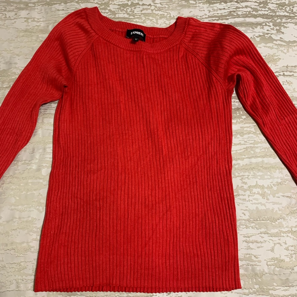 Express Ribbed Fitted Crew Neck Sweater | Size XL